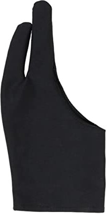 SHINEOFI Skid Glove for Drawing Two-finger Glove Protector Pads Black Fit Wide Hand Artist for Sketching Digital Drawing
