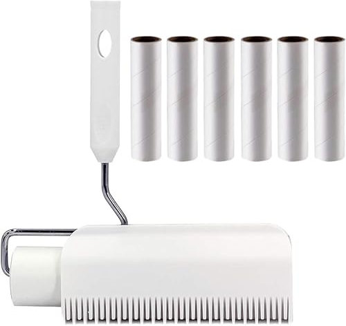GODT DESIGN 16cm Large Lint Roller with Sliding Cover for Pet Hair Removal, Extra Sticky for Cat Hair, Dog Hair, Clothes, Car Seat, Furniture, Upholstery, Carpet, 420 Sheet Set (Roller + 6 Refills)