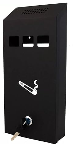 Wall Mounted Ashtray Heavy Duty Premium Quality Cigarette Bin Ashtray Pubs Clubs Office Home Luminous Cigarette Motif Smoking Shelter Lockable Slimline Outdoor