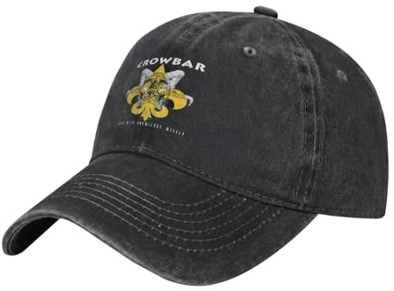 kenwozi Crowbar American Band Vintage Baseball Cap Mens Mountain Baseball Hats Classic Washed Cotton Black