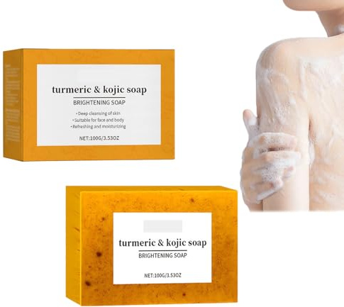Mavrik Beauty Soap, aufhellende Seife mit Zitrone, Kurkuma und Kojisäure, hautaufhellende Seife, Fleckenentferner für das Gesicht, feuchtigkeitsspendende Tiefenreinigung, bei Hyperpigmentierung (1)