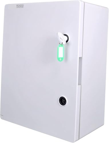 RoadEu – Waterproof Electrical Enclosure IP65 400x500x245mm – Lockable Plastic Wall Box with Cable Glands, Galvanised Plate & DIN Rail – For Technical & Outdoor Installations