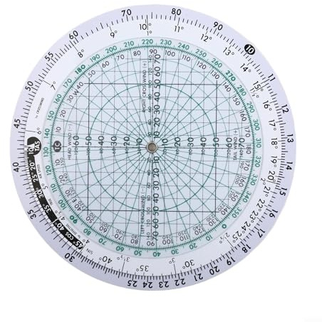 HanOaki Ordinateur de vol E6B-R 15,2 cm en plastique avec calcul côté vent pour entraînement en vol, compatible avec les fonctions de règle à glissière E6-B (E6B-R)