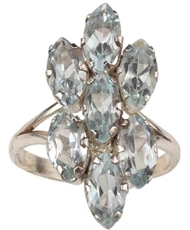 Bague en quartz bleu de forme marquise faite à la main en argent sterling 925 serti à griffes - Bague en pierre précieuse naturelle