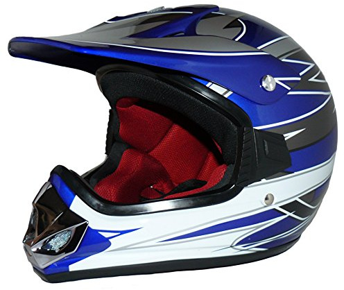 protectWEAR Barncrosshjälm MaX Racing blå glans
