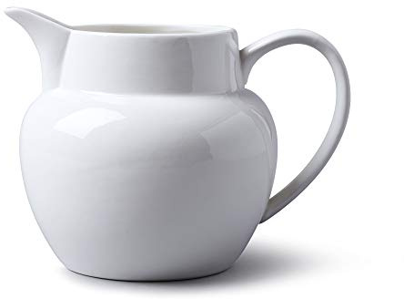 WM Bartleet & Sons 1750 T427 Porcelain Traditional Bellied Jug 1 Litre, 1000 ml, 1¼ Pint-White