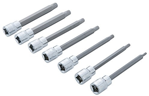 Blue Spot Tools 01512 BlueSpot 7 PCE 3/8 (M4-M10) Extra Long Spline Socket Bit Set, Set of 7 Pieces, Multi-Color