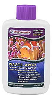 Dr.Tim’s Aquatics Waste-Away Natural Aquarium Cleaner – 4 oz – Sludge Busting Formula for Saltwater & Freshwater Tanks – Improves Circulation, Breaks Down Hidden Organic Waste