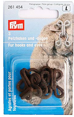 Prym Fur Hooks & Eyes, Brown, 3 PC