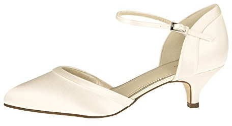 Rainbow Club Brudskor Brianna – Ivory Satin – pumps damer, Elfenben kräm, 38 EU