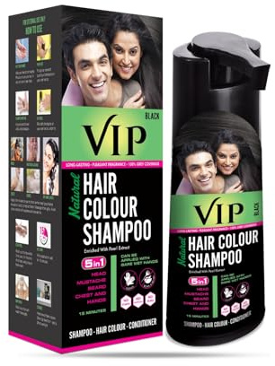 VIP 5 i 1 hårfärg hårschampo färg svart (180 ml)
