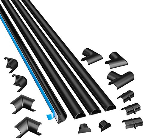 D-Line 3015KIT002 Kits de Goulottes, Cachez et Protégez les Câbles Facilement, Goulotte Décorative - 4x 30mm (Largeur) x 15mm (Hauteur) x 1m Longueurs (4-mètres) - Noir