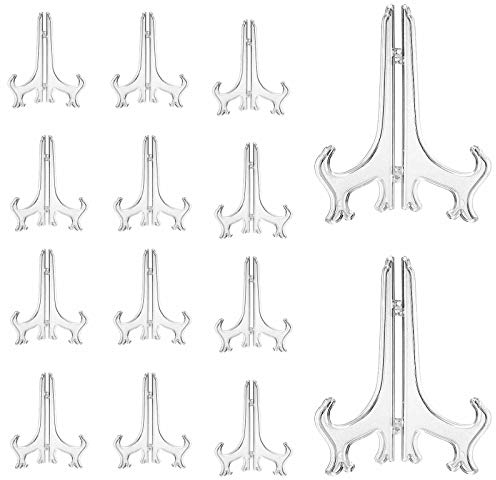 30 Stücke Telleraufsteller Acryl Tellerständer Kunststoff Tellerhalter Telleraufsteller Klappbar Aufsteller Ständer Staffelei Display Aufsteller für Präsentation Schalenständer Bilderrahmen Teller