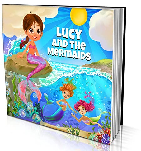 Personalised Story Book by Dinkleboo - The Mermaids - for Kids Ages 0 to 8 Years Old - A Story About Your Daughter or Son Meeting New Magical Friends - Smooth, Matte Finish. Soft Cover