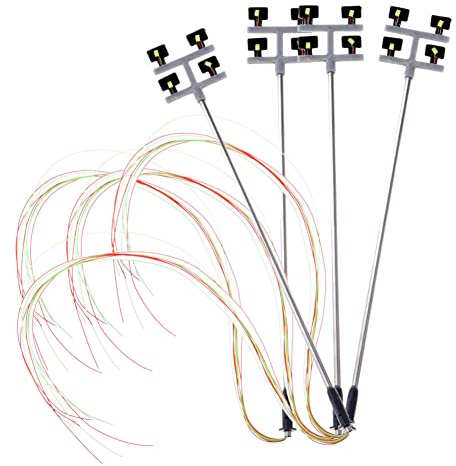 Datian Torre de IluminacióN a Escala HO de 4 Uds., de Luces de Torre, DiseñO de Luces, Poste de Luz para Tren/JardíN/Parque Infantil/Estadio