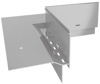 Renoplast® Aluminium Innenecke 90° für Traufprofil W60 Grau | Fertigstellung von Terrassen und Balkonen | Belüftete Böden Erhöht | Wasser ablaufsysteme Winkelprofil | Pulverbeschichtetes