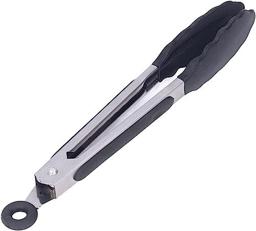 DERDOUT Kitchen Tongs for Cooking | 9inch Tongs Kitchen Silicone tip | Silicone Non Stick Tongs for air Fryer | Salad Tongs Pasta Tongs