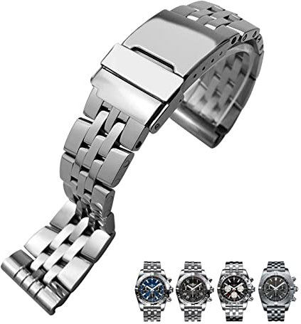 BONOOL 316L Edelstahl Uhrenarmband für Breitling Premier Avenger Super Ocean 24mm 20mm 22mm Handgelenk Armbänder Metall Uhrenarmbänder