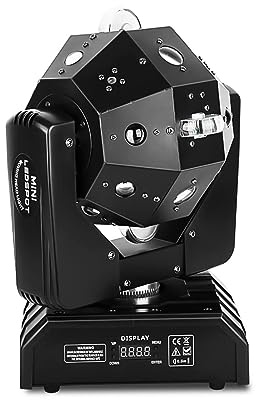 Moving Head Beam Light, LED RGBW 360° Rotation Moving Head Light, DJ Lights, DMX 512, mit Sound aktiviert， für Bühnenbeleuchtung Party Disco Club Hochzeit