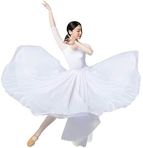 ROYAL SMEELA Ropa Danza contemporanea Adulto Mujer Vestido Baile Moderno Adulto Vestidos Danza contemporanea Vestido de Danza lírica Vestido de Danza Ballet Mujer Maillot Ballet+Falda de 720 Grados