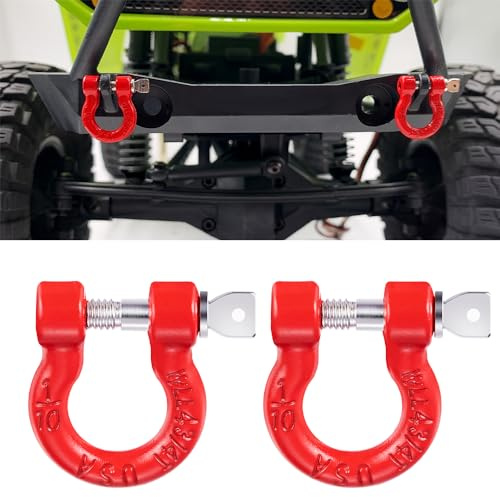 MORLORDY 2 grilletes de remolque RC en forma de U con tornillos para Axial SCX10 TRX4 escala 1/10 RC Crawler Car Upgrade Part