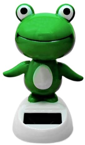 Bilprydnad | Bilfönsterprydnad | Bobble Head Frog | Dansande bilprydnad, soldriven skakande huvudprydnad, animerad fönster bil instrumentbräda för bildekoration