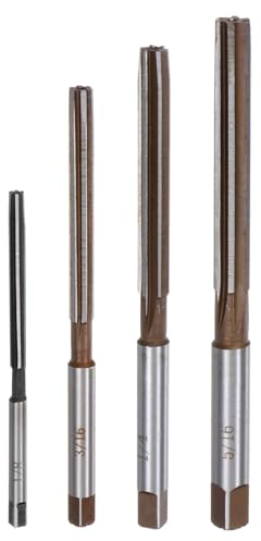 QUARKZMAN 4pz Set di Alesatori Manuali 1/8 3/16 1/4 5/16 H7 Alesatore in Acciaio Legato Bit Flauti Dritti Utensile di Taglio in Acciaio per Foratura Metallo Legno
