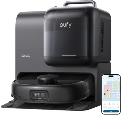 eufy E28 Omni Robot Vacuum Cleaner with Mop, HydroJet System, Portable Deep Cleaner for Carpet, Spot Cleaner, 20,000 Pa Turbo Suction, Zero Tangling, Corner-to-Edge Deep Cleaning, All-In-One Station