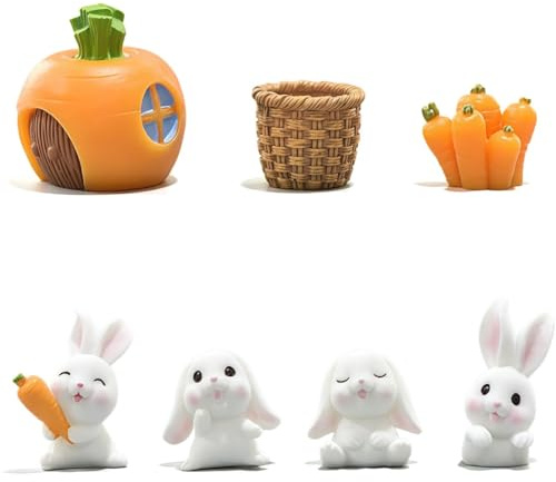 KUMSODE Lot de 7 Pâques décorations de gâteau d'anniversaire en forme de lapin mignon - Décoration de gâteau d'anniversaire - Pâques décoration de gâteau d'anniversaire pour enfants