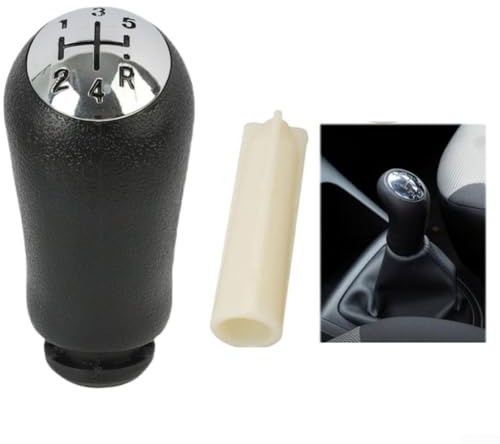 JoyousMall 5 Speed Manual Gear Shift Knob, Ergonomic Matte Chrome Gear Shift Knob with Adapter for Renault for Clio III for Megane 2 for Kangoo
