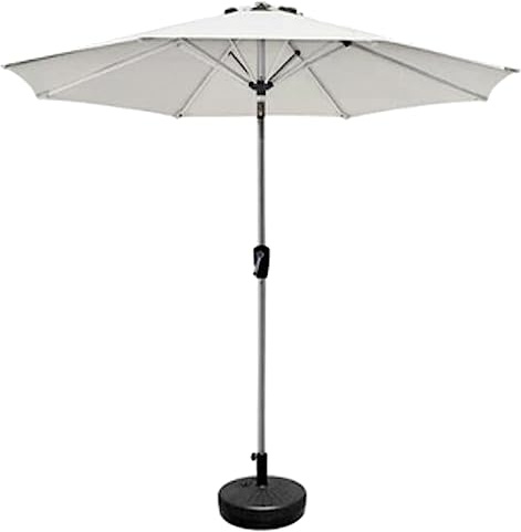 Parasol de jardin, terrasse, parasol de plage, parasol d'extérieur avec base, parasol portable monocouche ou double couche, idéal pour jardin, balcon, blanc