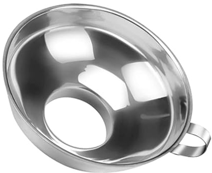 CONGARTENO Embudo de Acero Inoxidable Boca Ancha para Cocina Embudo de Conservas Resistente Metal Grueso Multifuncional para Mermelada Aceite y Líquidos Fácil Limpieza Uso Doméstico