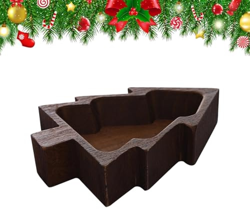 Vela De Cuenco De Madera Árbol De Navidad Rústico Decoración Hogar