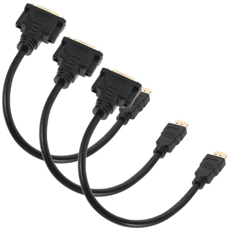 Angoily 3pièces Adaptateur Interface Multimédia Mâle vers Dvi Femelle Convertisseur Vidéo Haute Définition Bidirectionnel pour Connexion Écran Ordinateur Et Usage Domestique