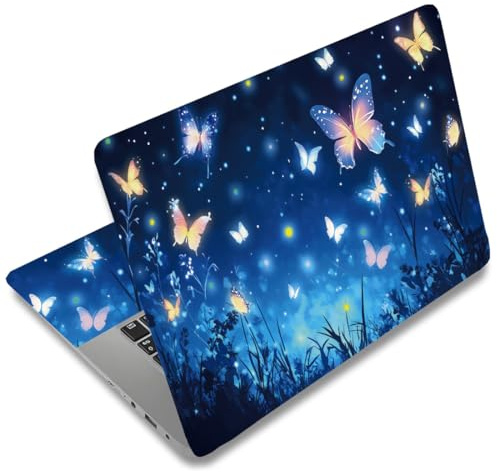 SUPERDANT Blue Butterfly Laptop Notebook Skin Sticker Cover Decal Flash Butterflies Laptop Protector Notebook Art Protector Universal Notebooks Vinyl Decals Fits 12 13 13.3 14 15 15.4 15.6 inch