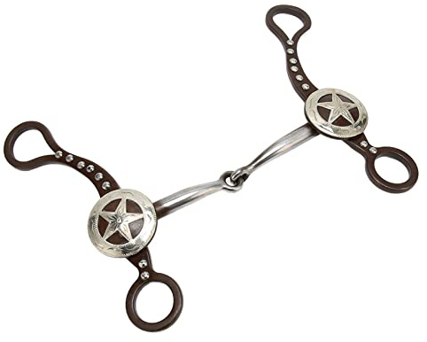 TIKATARER Handsnidad Antik Brons, Rostfritt Stål Hästbett, Westerns Snaffle Bit Horse Tack, Perfekt för Hästkapplöpning, Rostsäker Design