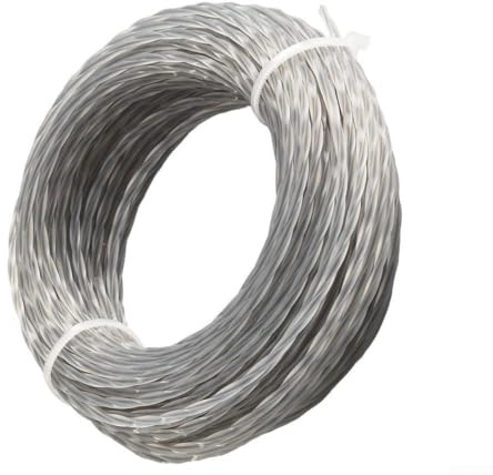 Bobine de fil de tondeuse à gazon en nylon renforcé de 15 m, 4 mm de diamètre pour débroussailleuses et tondeuses électriques portatives, convient pour les mauvaises herbes, les arbustes et les hautes