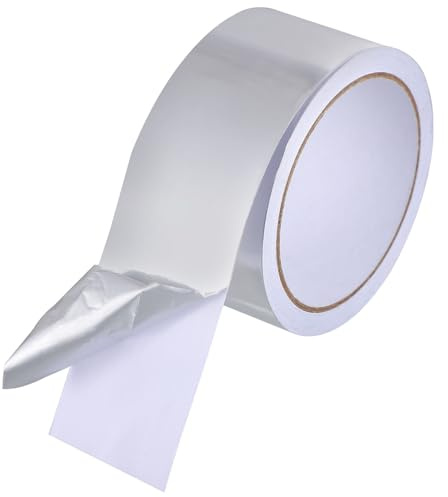 FRCOLOR Aluminum Foil Tape Adhesive Silver Tape Roll 48mm X 16m for Sealing Ducts Ventilation Panels and Car Exhaust Repairs