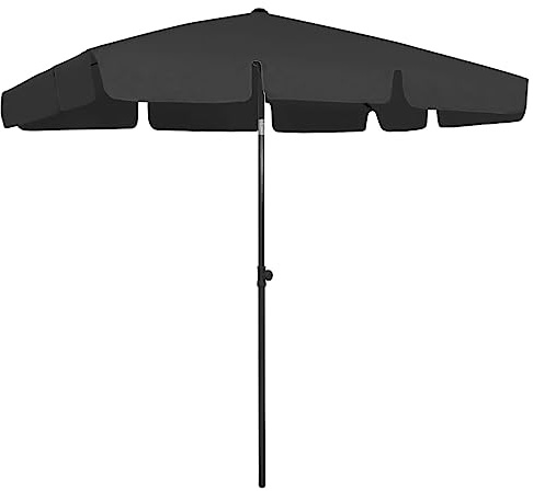 Cervaline Parasol de Plage Noir 200x125 cm,Maison & Jardin,Pelouses & Jardins,Vie en extérieur,Parasols & voiles d'ombrage,2.65 kg-314733