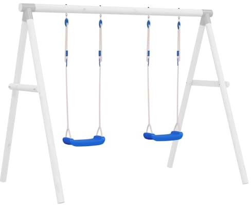 Mangloder - Juego de 2 asientos mecedores con cuerdas, color azul, 38 x 16 cm, para jardín, parque infantil, niños a partir de 3 años, cuerdas ajustables, polietileno duradero, para columpio de jardín