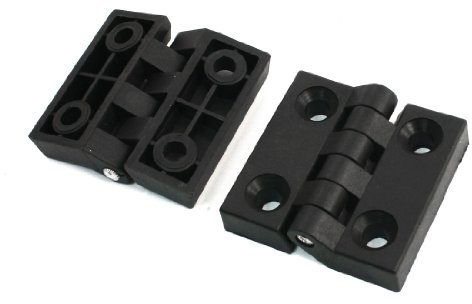 sourcing map 2pcs Charnière Plastique Porte Placard Armoire pliable noir 50x50mm