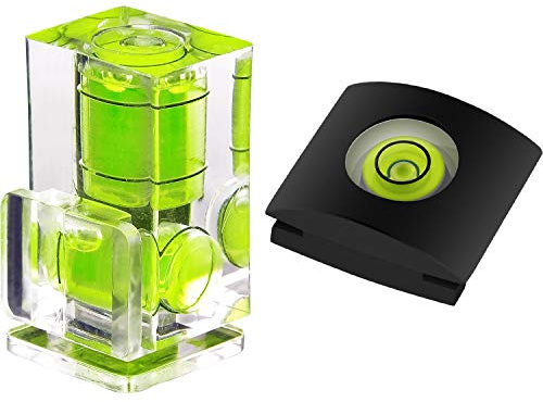 Anwenk Hot Shoe Level Camera Bubble Level Hot Shoe Spirit Level Hot Shoe Cover (Includes 2 Axis Bubble Level and 1 Axis Hot Shoe Cover) Combo Pack