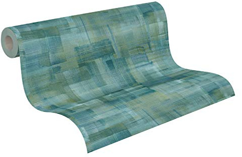 A.S. Création Vliestapete Geo Nordic Mustertapete 10,05 m x 0,53 m grün blau gelb 375321 37532-1
