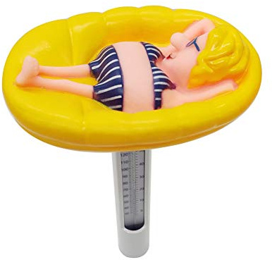 Hilai Schwimmendes Pool Thermometer, Floating Pool Thermometer, Cartoon Drifter Form, Multifunktionale klassische praktische Wassertemperatur Messwerkzeug