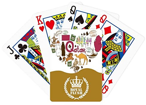 Qatar Love Heart Landscap Nationalflagge Royal Flush Poker Spielkartenspiel