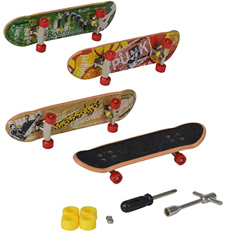 Simba 103306084 - Finger Skateboard 4er Set, Fingerspielzeug, Bedruckt, 9cm, ab 5 Jahren