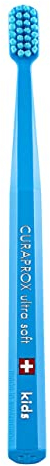 Curaprox CS Kids Toothbrush– for Children Aged 4–12 | Ultra-Soft Gentle Cleaning | 5,500 Curen® filaments | Blue | Single Pack | Made in Switzerland