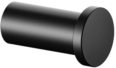 Keuco Plan Handtuchhaken, 3,8 cm, Metall schwarz matt | Made in Germany, für Handtücher und Bademäntel, inkl. Schrauben und Dübel, Wandhaken zum Bohren