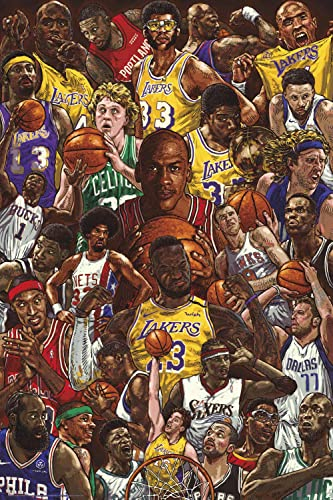 Grupo Erik: Basketball Superstars | Poster da Parete Giocatori Basket, 61x91,5cm, Carta Lucida | Incorniciabile, Camera da Letto, MBA