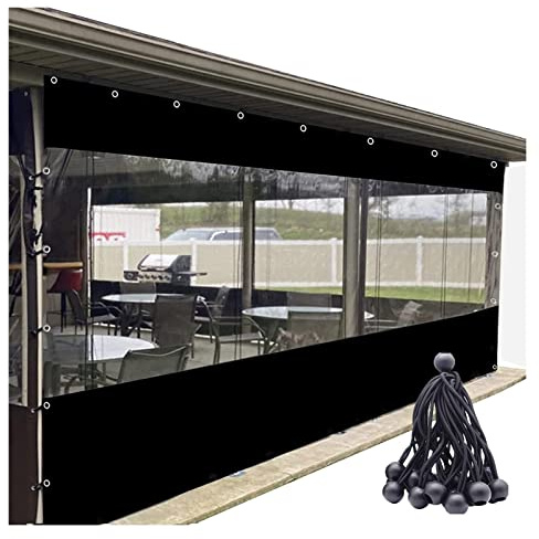 WZYJLyds Cortinas Impermeables Transparentes para Exterior, Cubierta del Panel Lateral de La Pérgola con Ojales, para Terraza, Jardín, Trastero Cortina